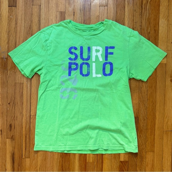 Polo Ralph Lauren Other - Polo Ralph Lauren Green Surf Polo Logo Graphic Tee Shirt Size Youth Large 14/16